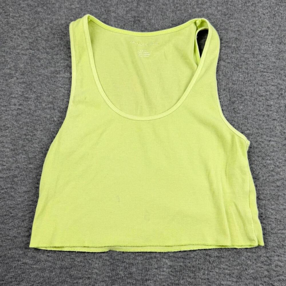 American Eagle Women's Lime Green Ribbed Tank Top Size Small